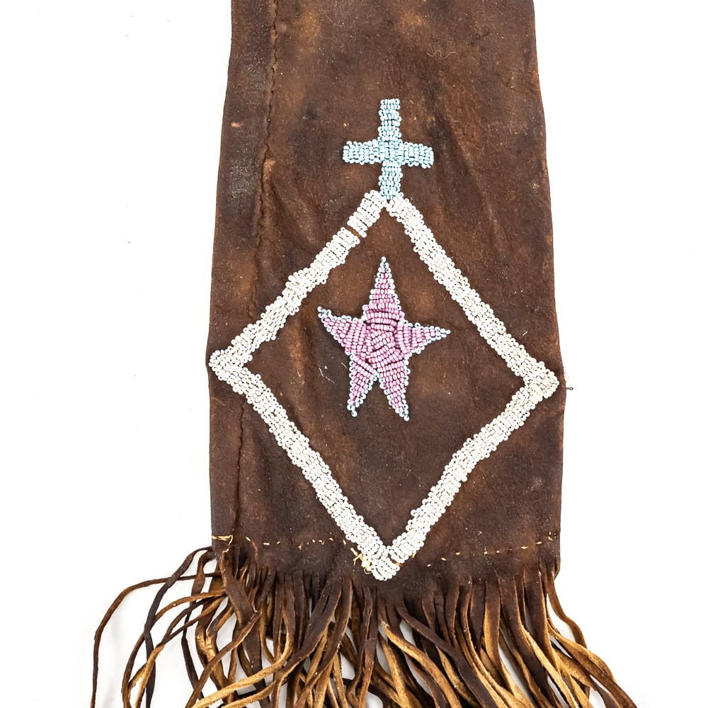 Plains Style Beaded Suede Pipe Bag - 3