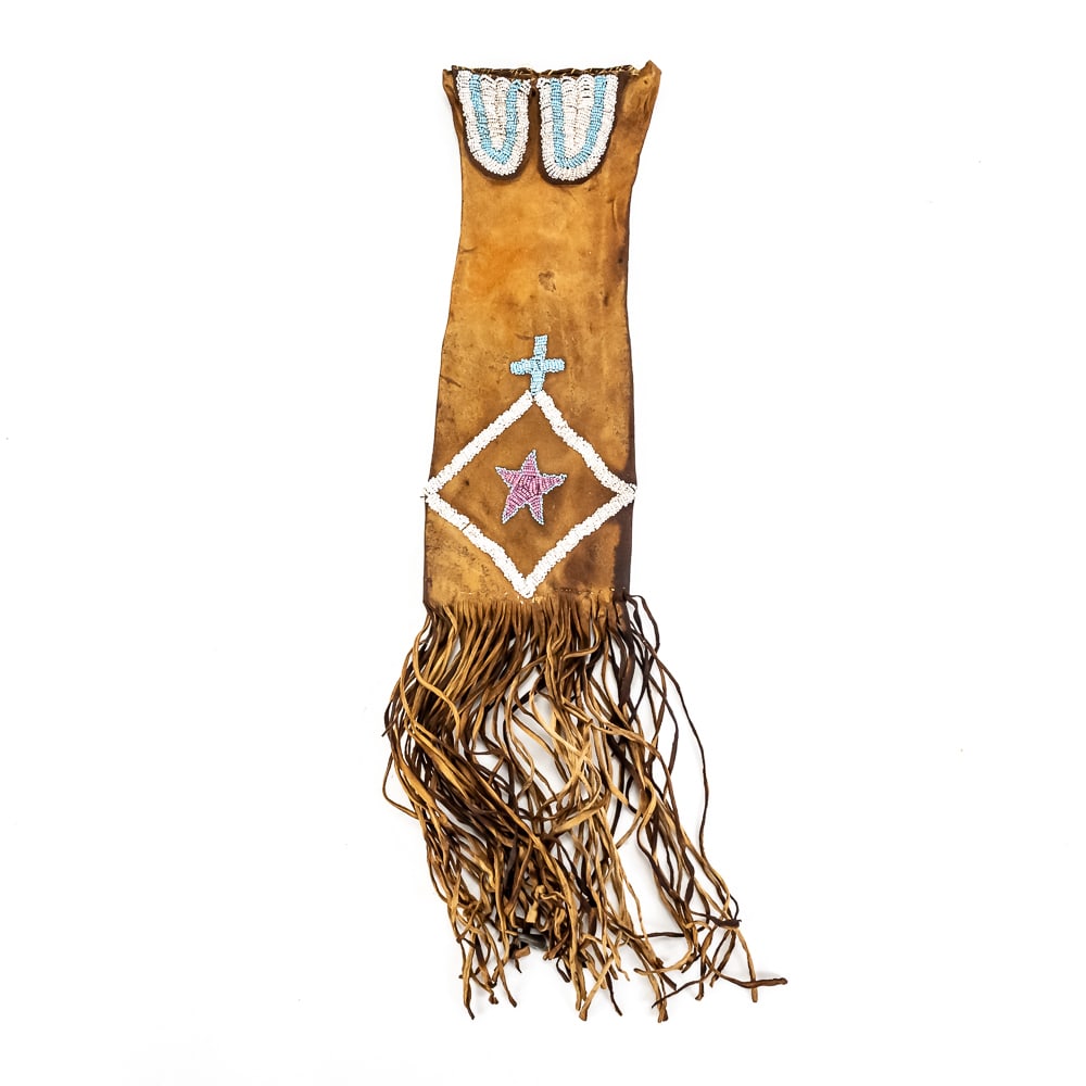 Plains Style Beaded Suede Pipe Bag - 5