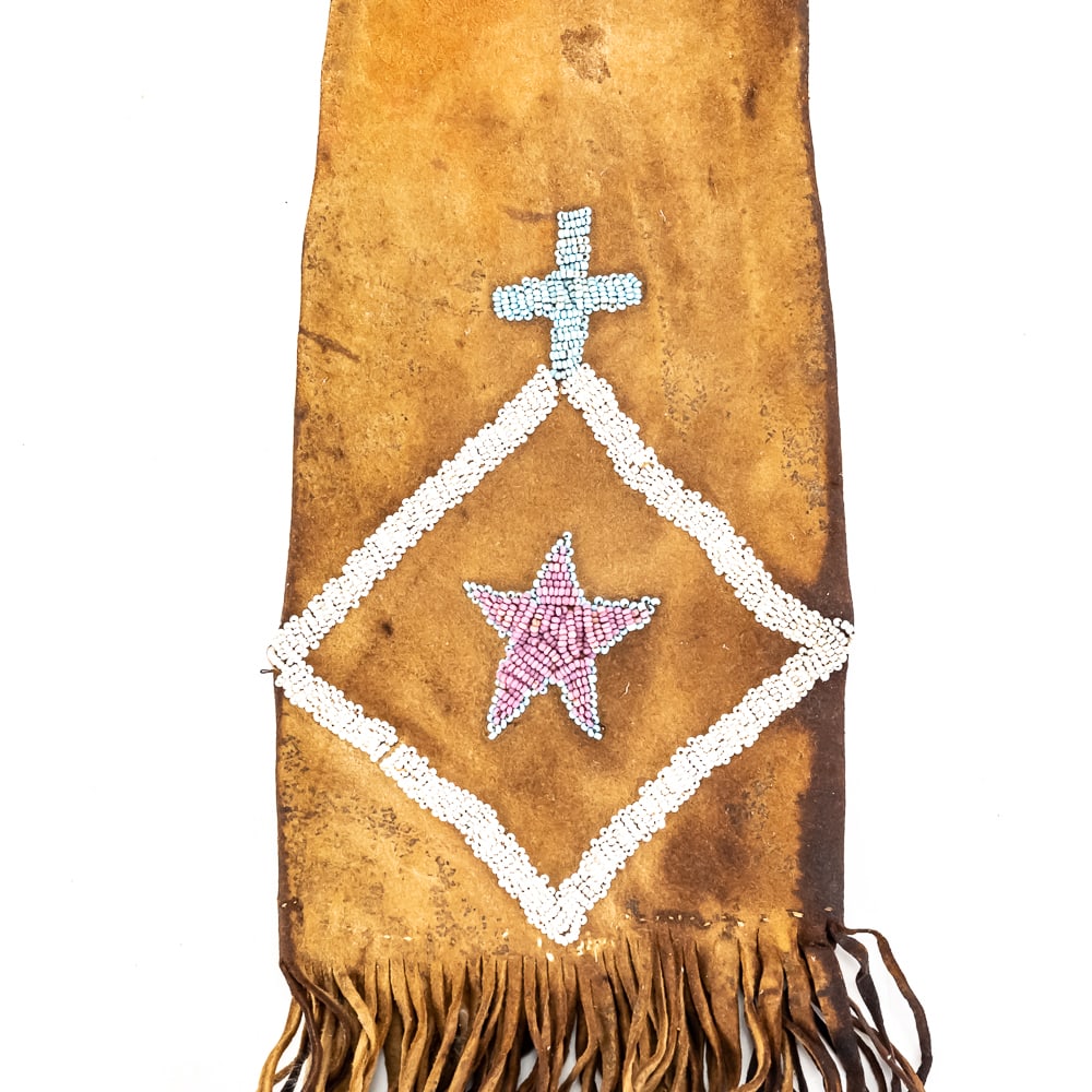 Plains Style Beaded Suede Pipe Bag - 7