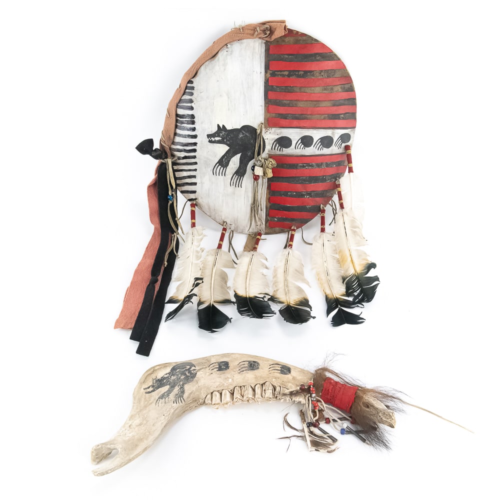 Native American Style Shield & Jaw Club (1 of 17)