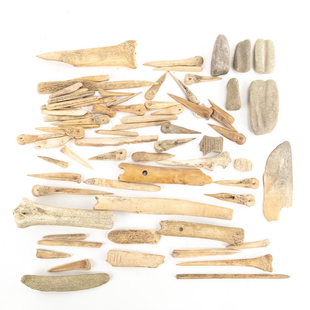 Collection of Worked Bone & Stone Artifacts (1 of 10)