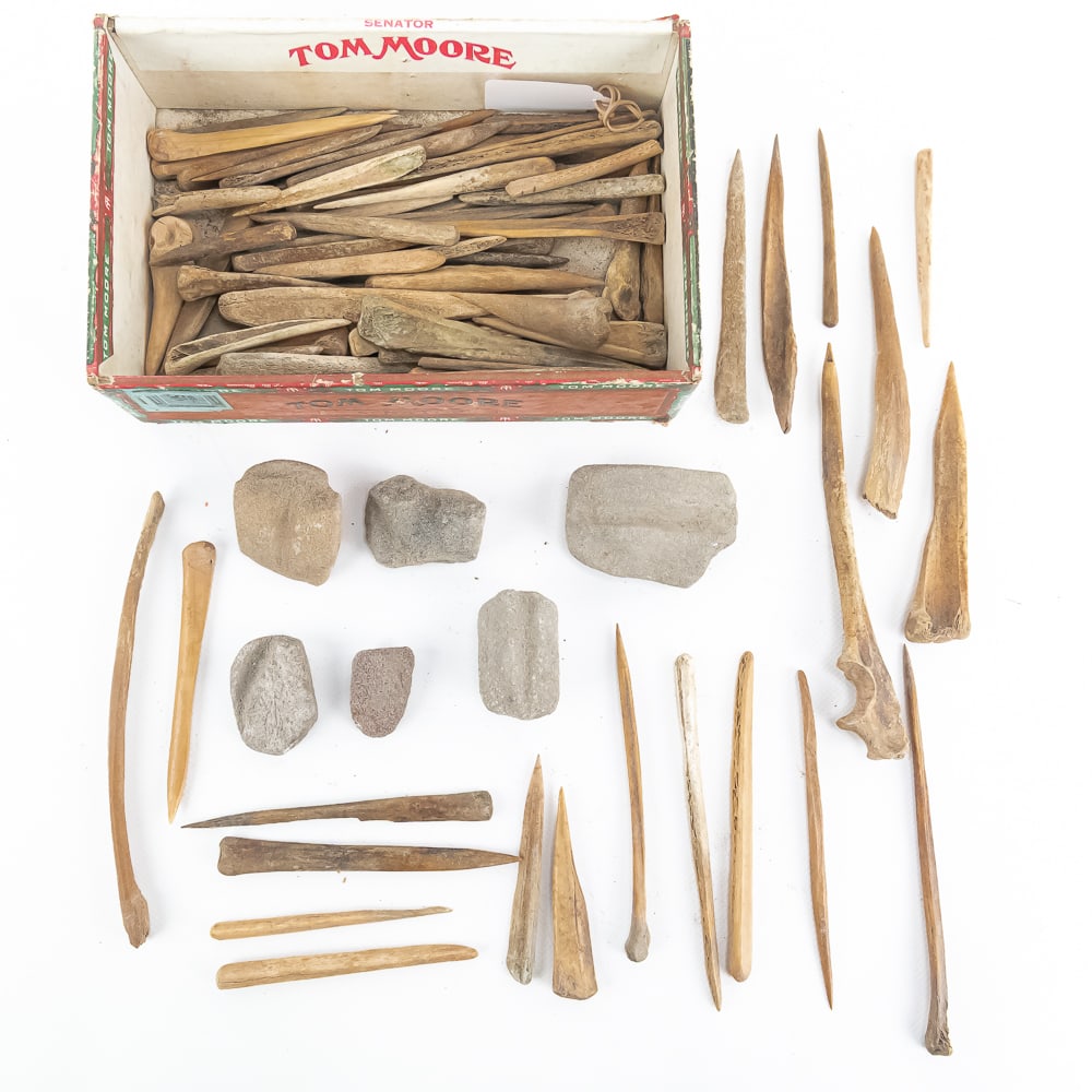 90+ Native American Bone Awls & Stone Tools (1 of 6)