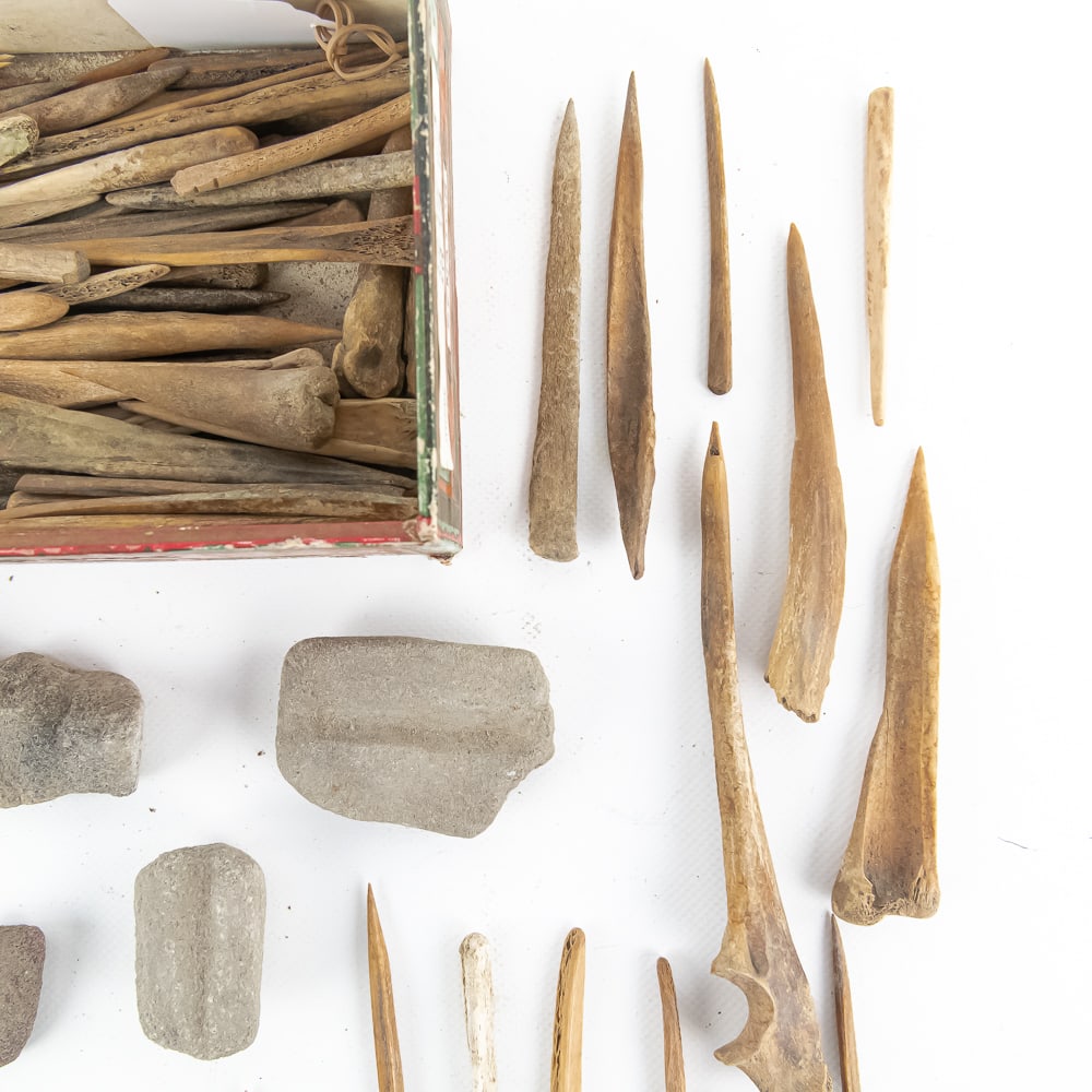 90+ Native American Bone Awls & Stone Tools - 6