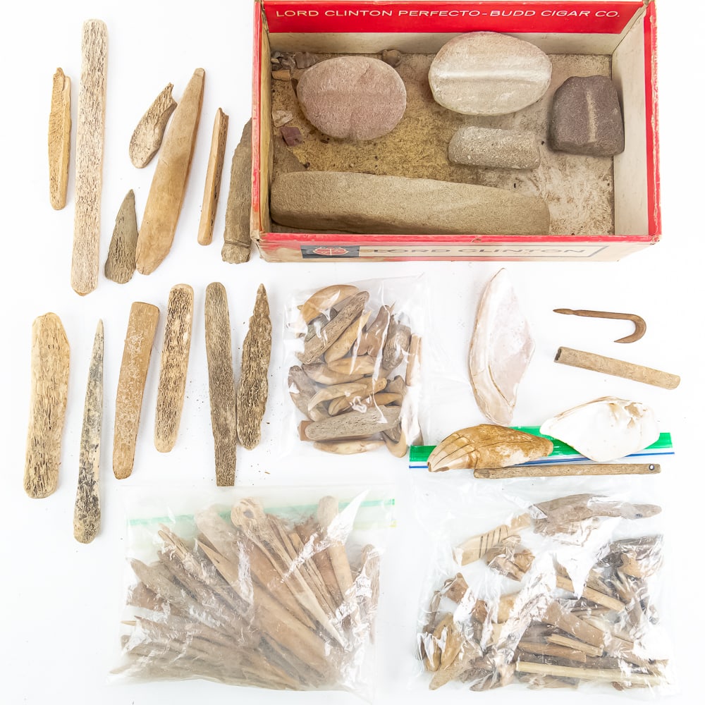 Native American Bone & Stone Artifact Lot (1 of 9)