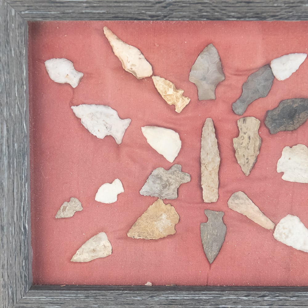 Framed Native American Arrowheads 2 Display Cases - 3