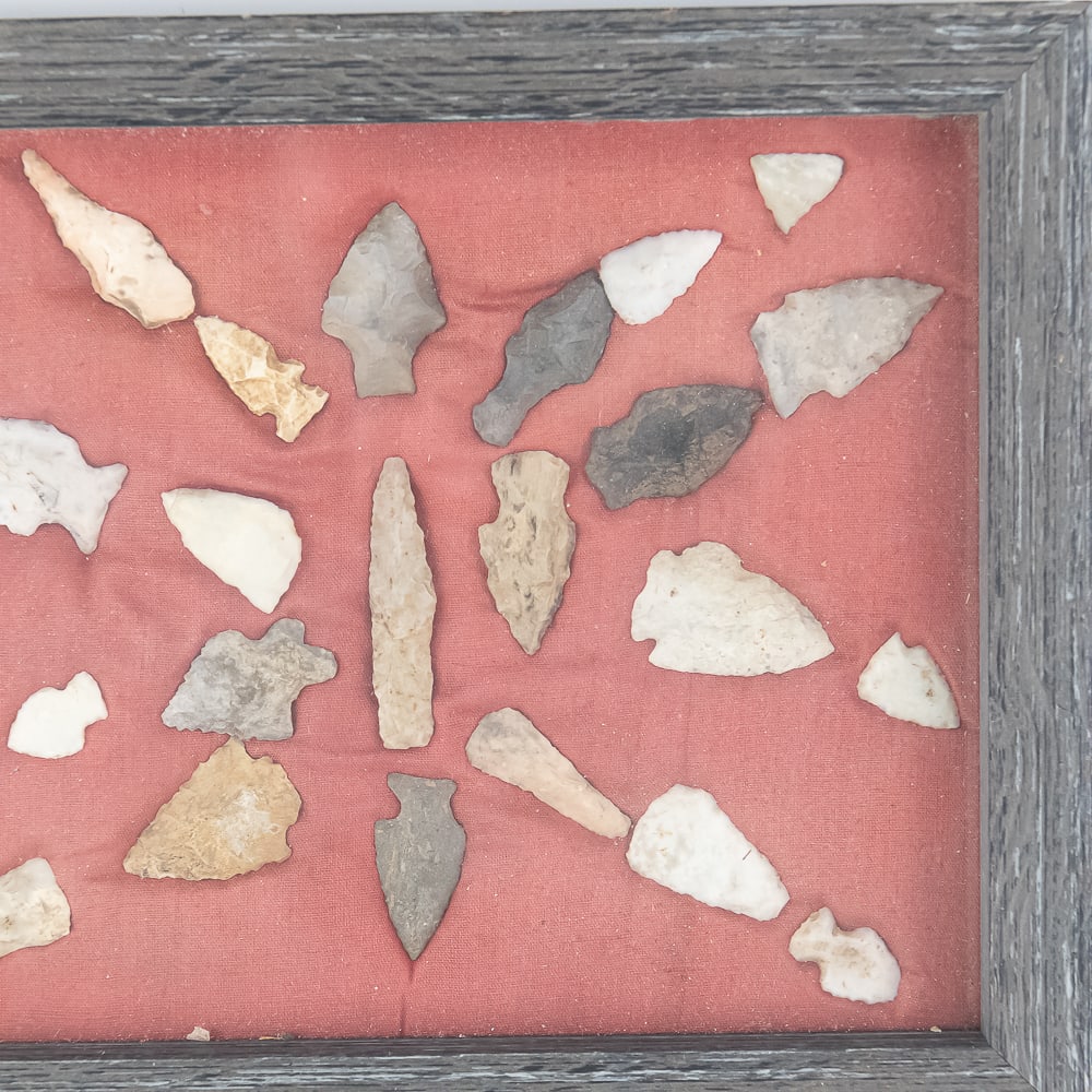 Framed Native American Arrowheads 2 Display Cases - 4