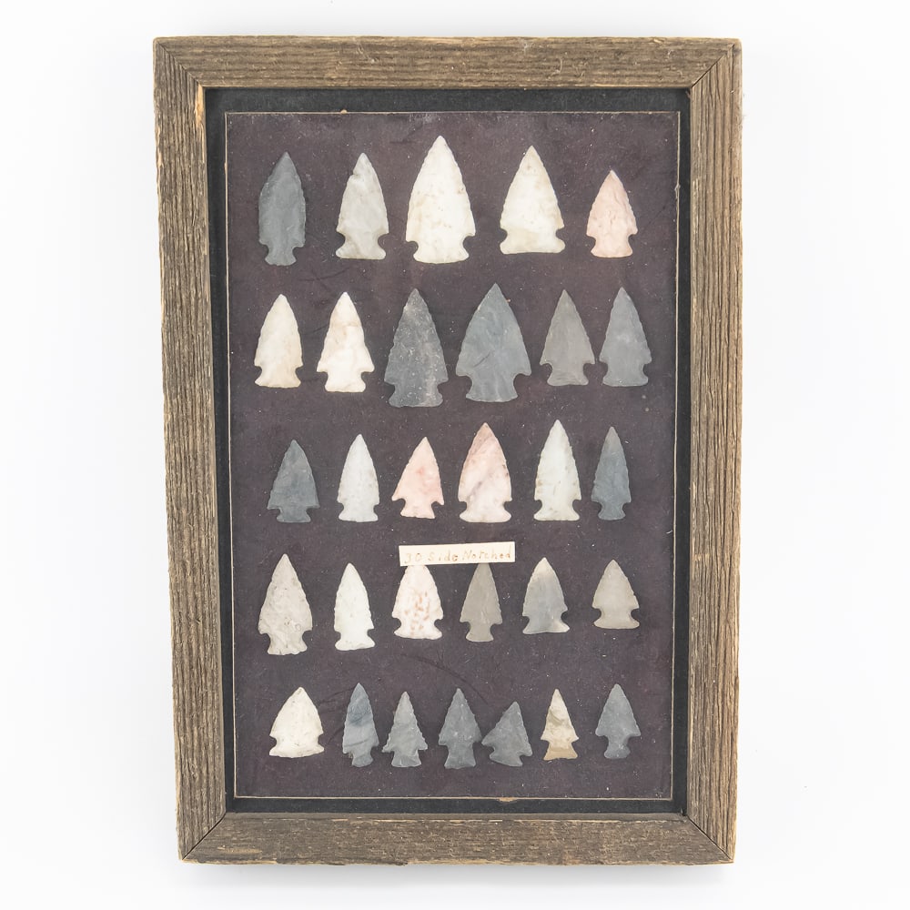 Framed Native American Arrowheads 2 Display Cases - 6