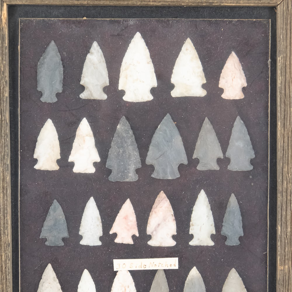 Framed Native American Arrowheads 2 Display Cases - 7