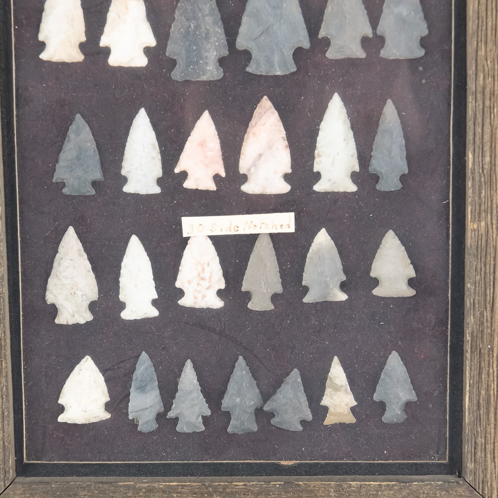 Framed Native American Arrowheads 2 Display Cases - 8