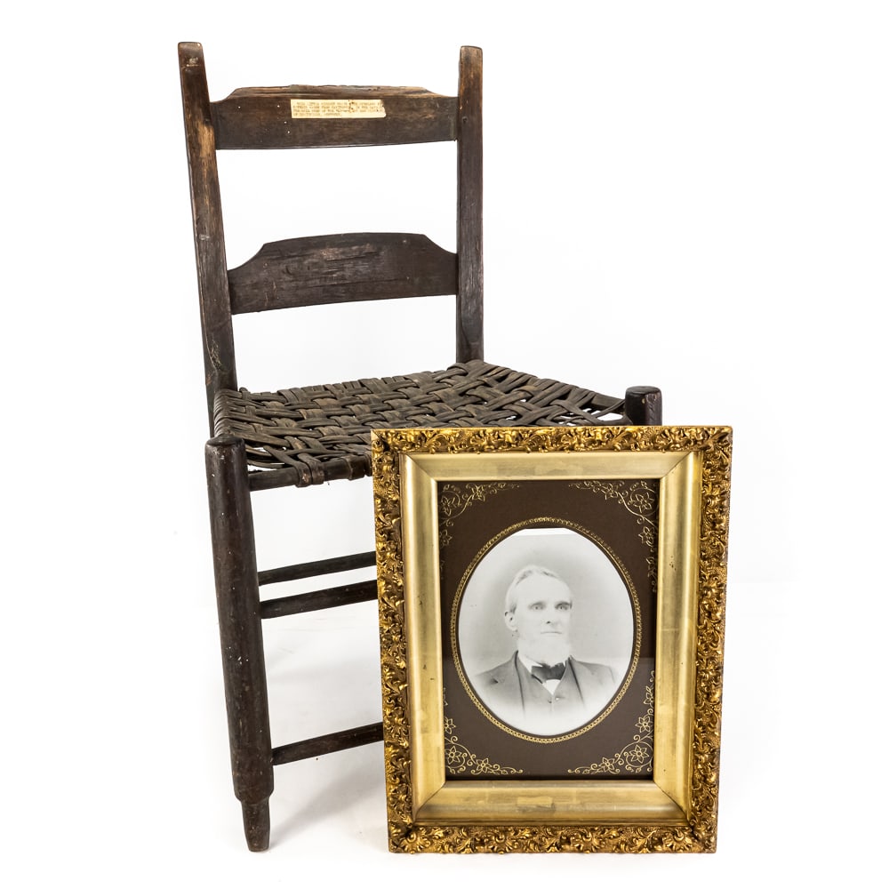 Sam Oldham Gold Rush Hickory Chair: This is a phenomenal piece of American history—a little hickory chair that purportedly traveled overland by covered wagon from California to Kentucky/Arkansas with Gold Rush '49er Sam Oldham.