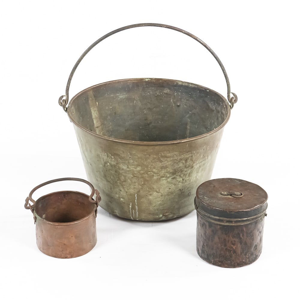 Antique Ansonia Brass & Copper Kettles (3) (1 of 12)