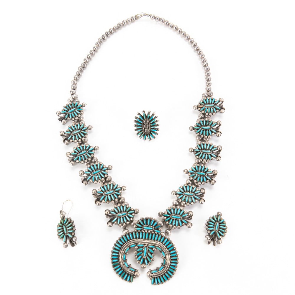 SBL Squash Blossom Necklace Earrings & JS Ring (1 of 13)