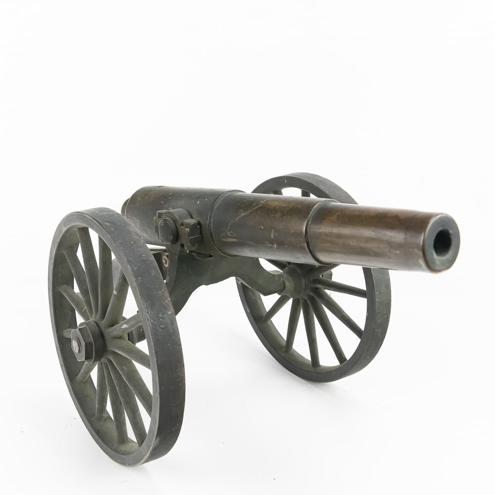Antique Brass Signal Cannon on Carriage (1 of 7)