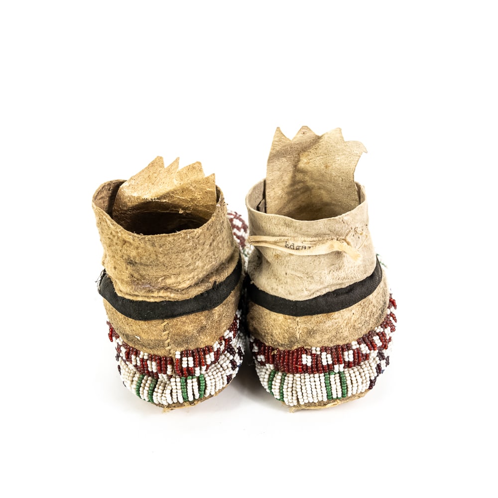5pc Antique Beaded Native Moccasins - 5