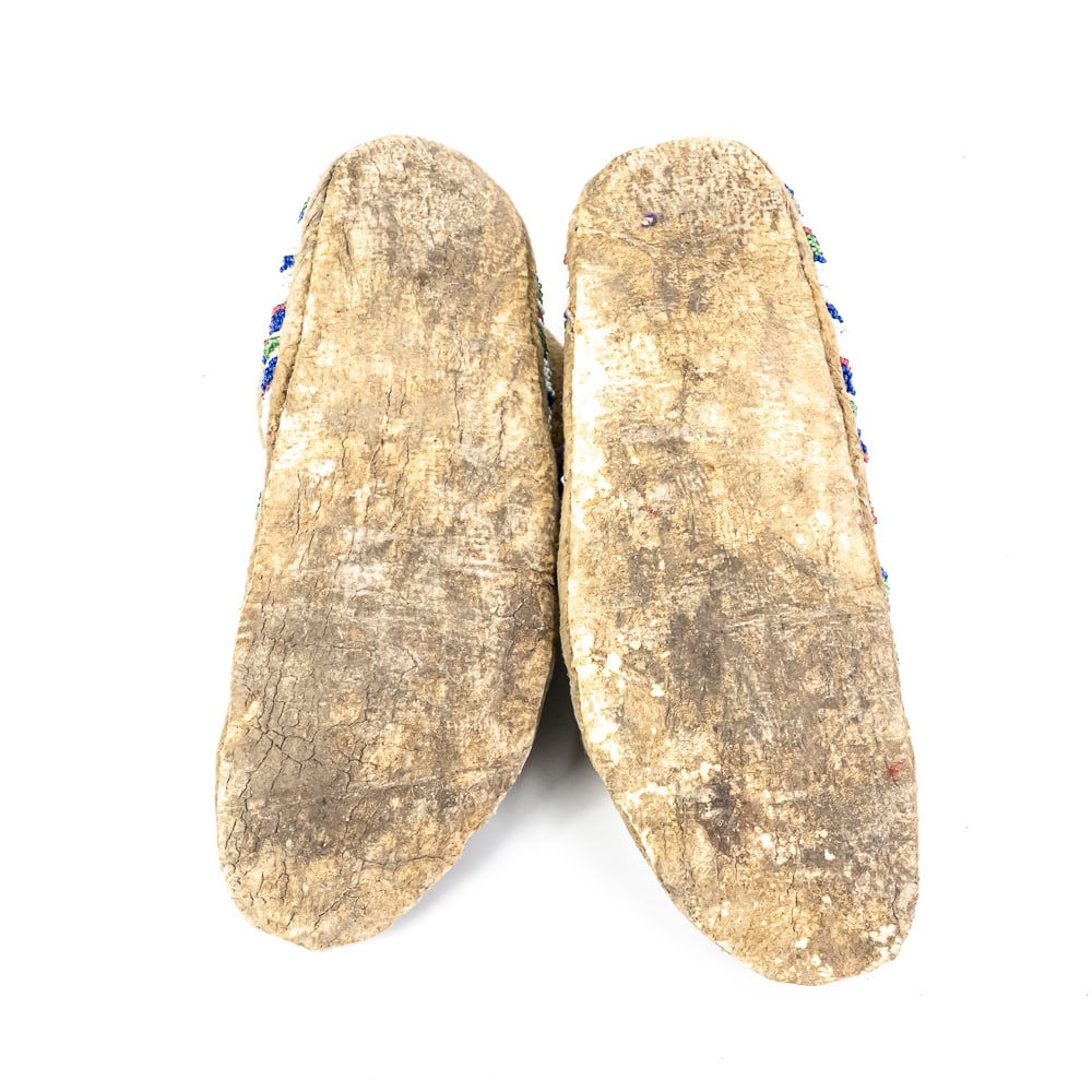 Sioux Beaded Hide Moccasins Pair - 12