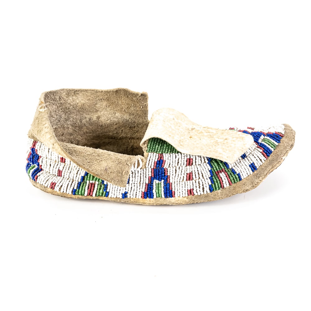 Sioux Beaded Hide Moccasins Pair - 6
