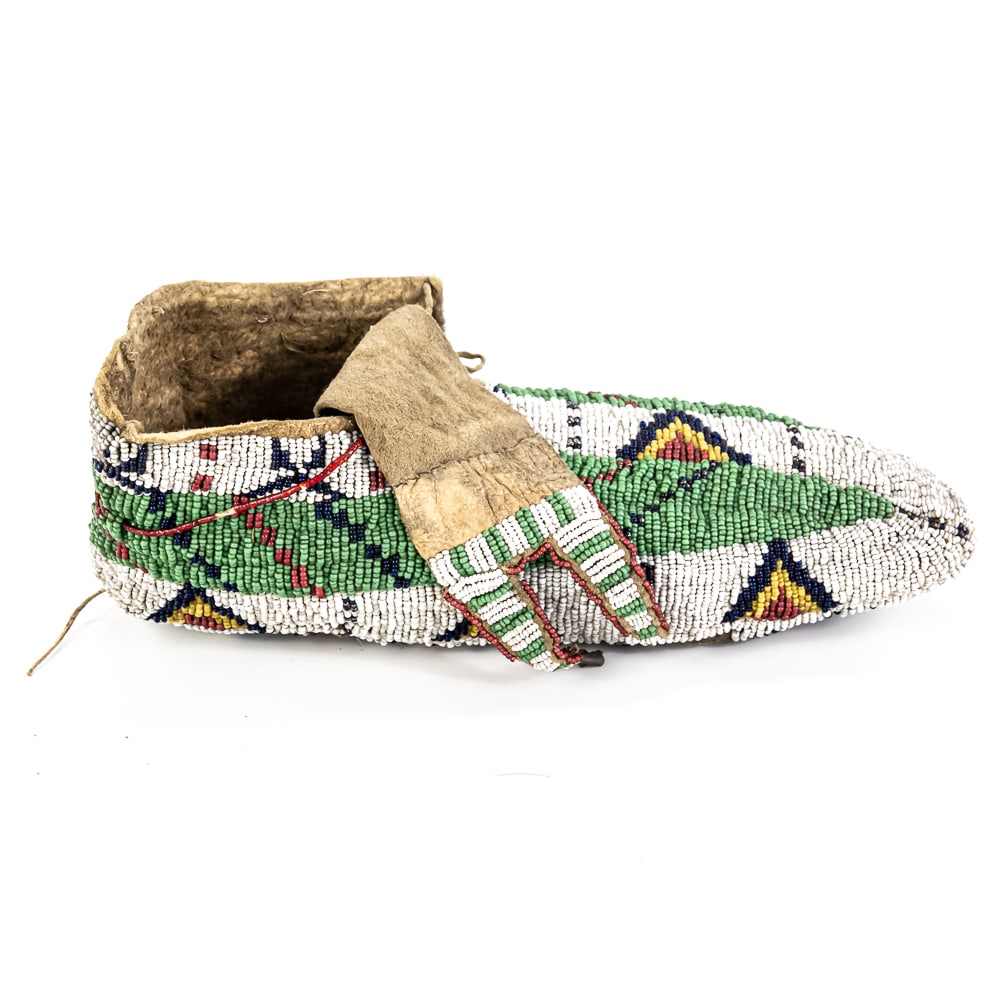Native American Fully Beaded Moccasins Pair - 10
