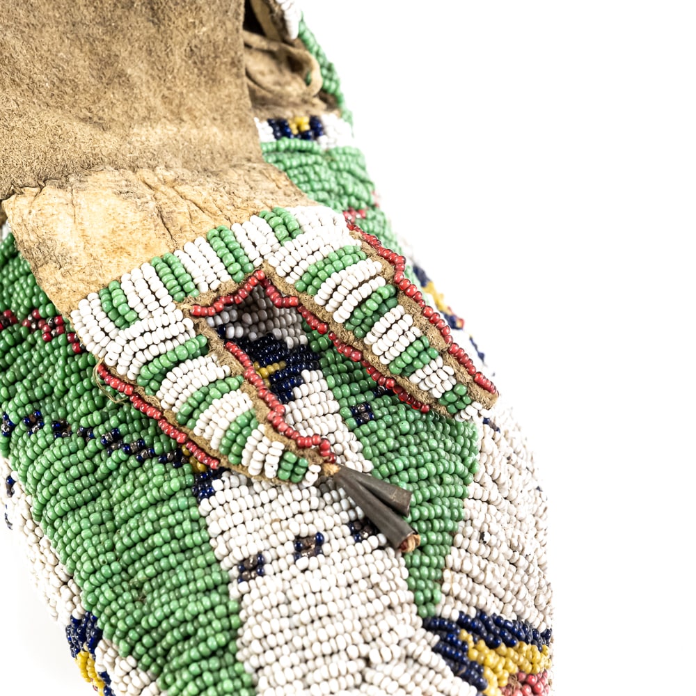 Native American Fully Beaded Moccasins Pair - 12