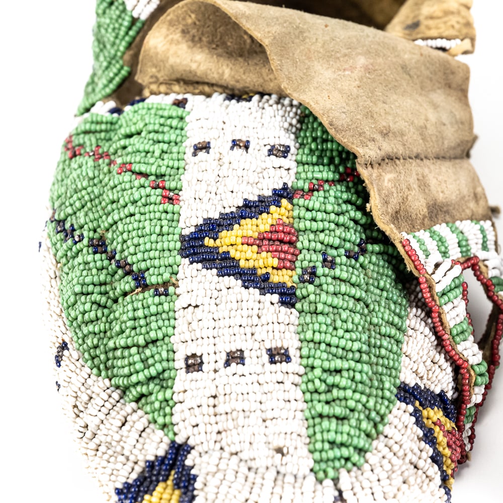 Native American Fully Beaded Moccasins Pair - 2