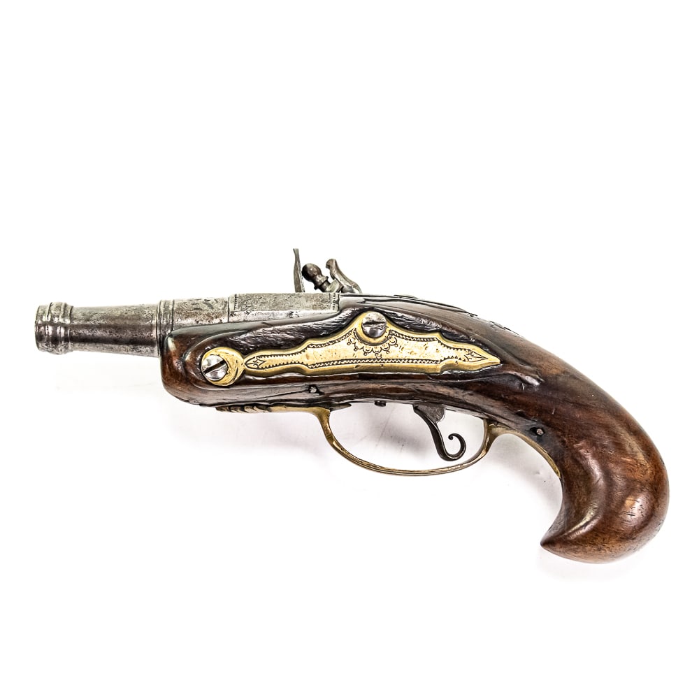Queen Anne .36 Flintlock Muff Pistol NSN (A) (1 of 11)