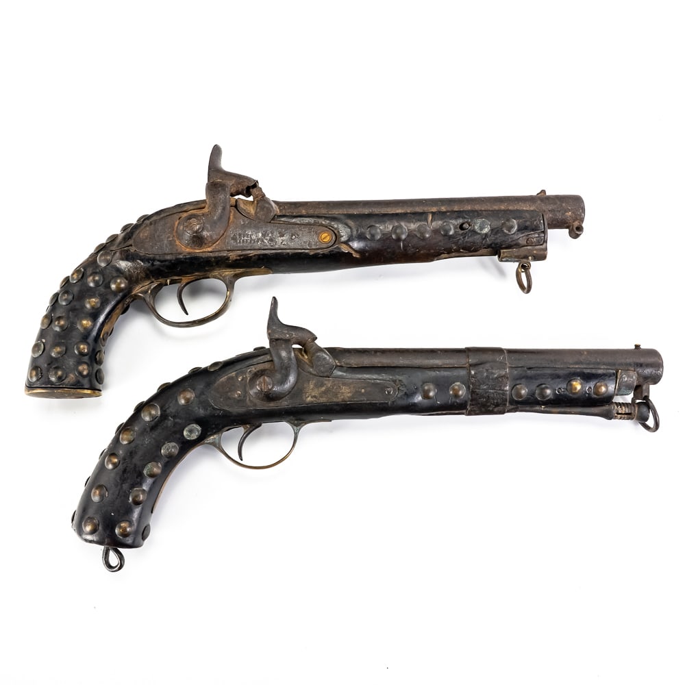 Pair of 19th Century Percussion Pistols NSN (A) (1 of 20)