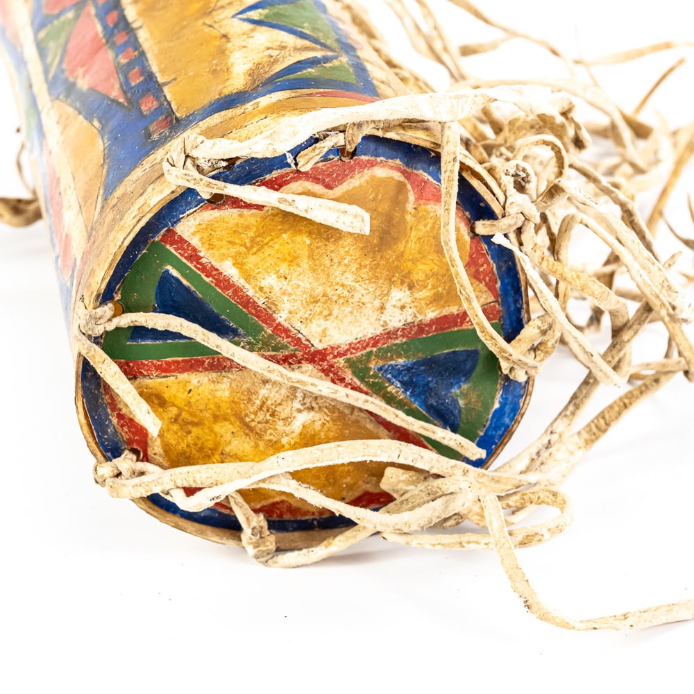Hand-Painted Plains Cylindrical Parfleche Box - 7