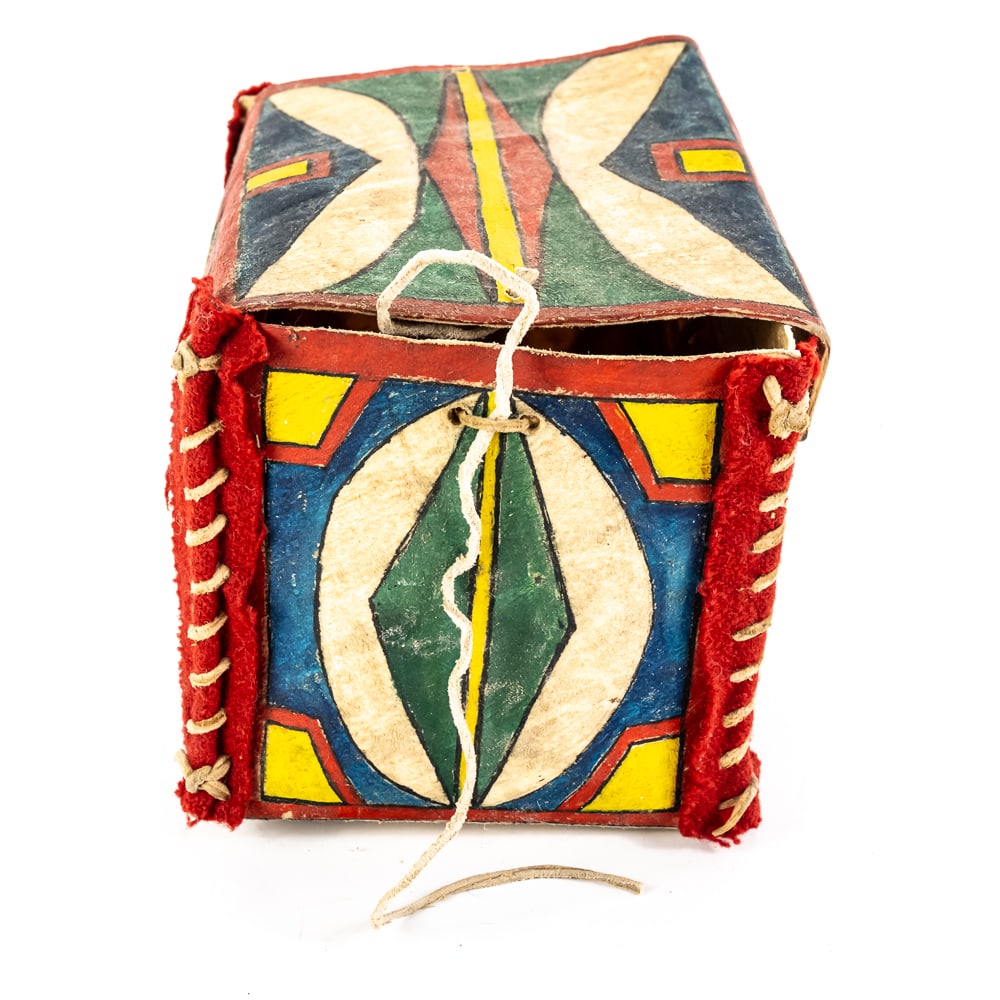 Hand-Painted Plains Rectangular Parfleche Box - 3