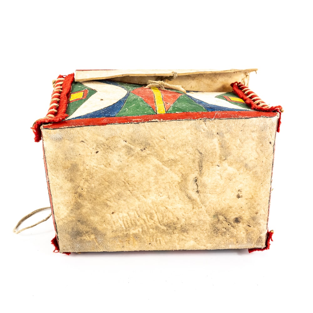 Hand-Painted Plains Rectangular Parfleche Box - 6