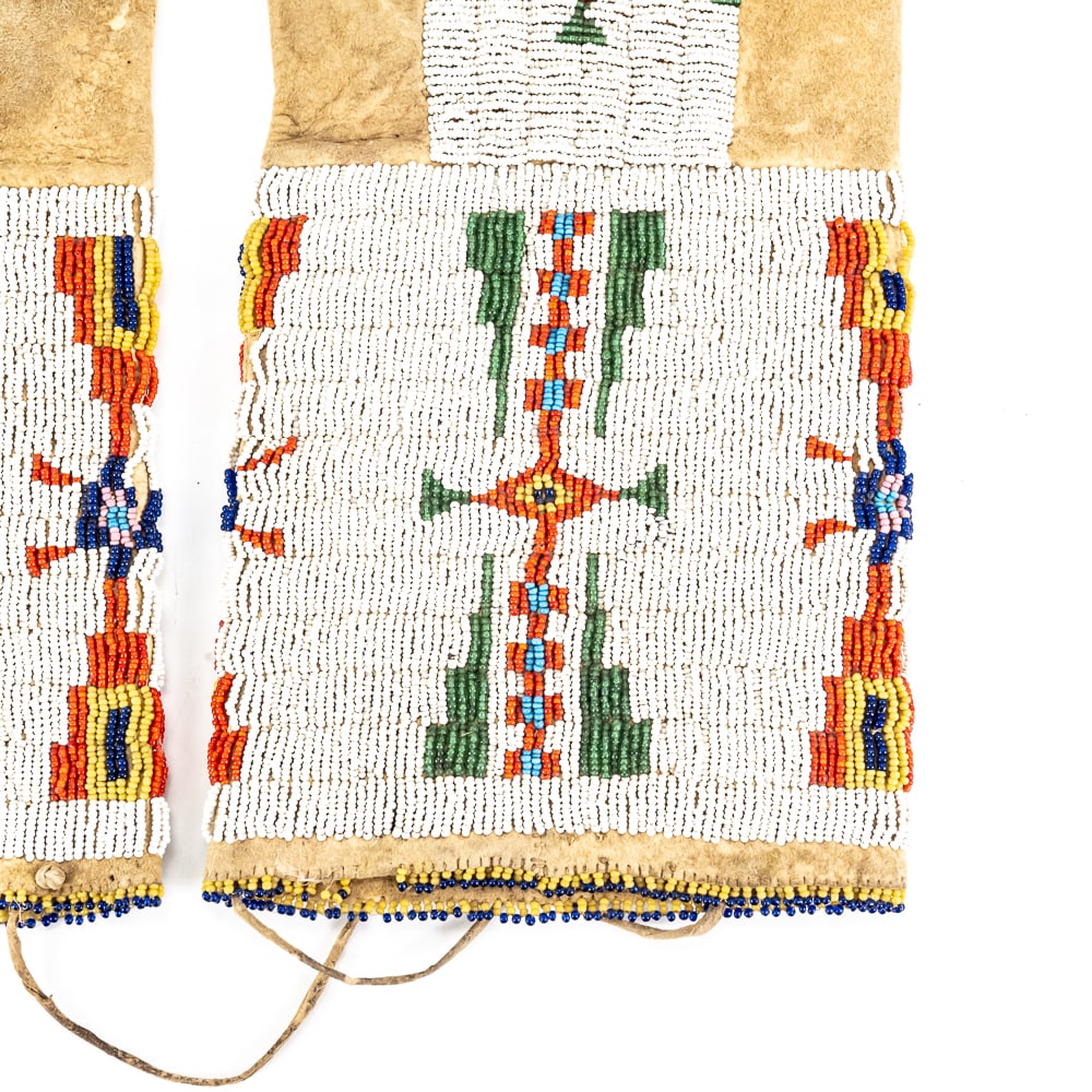 Native American Beaded Hide Leggings Pair - 5