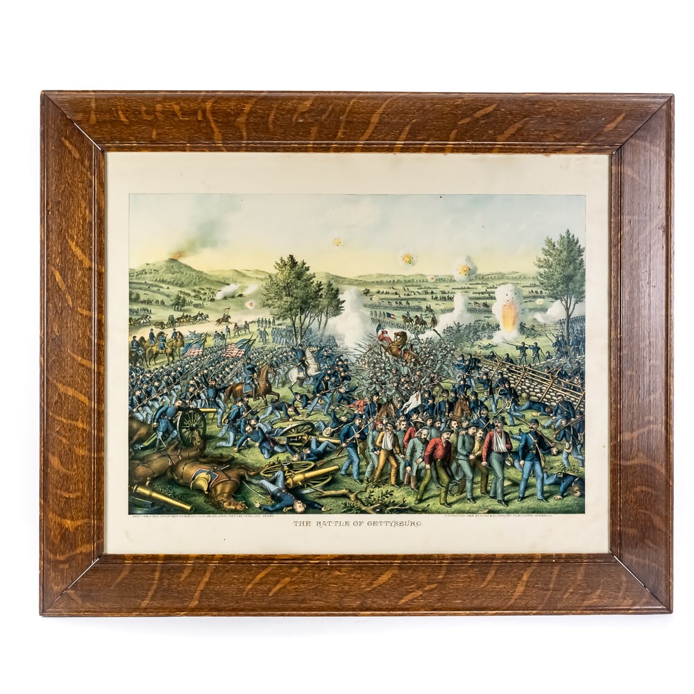 1884 Kurz & Allison Gettysburg Print Tiger Oak Fr (1 of 6)