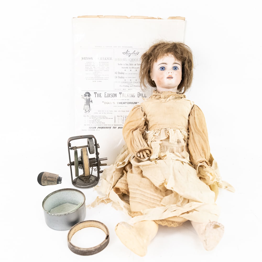 Edison Talking Doll: The talking doll took Edison 12 years to develop, 17 patents, huge sums of money and when they were released in January of 1890, Edison’s dolls were a flop; production lasted only six weeks.