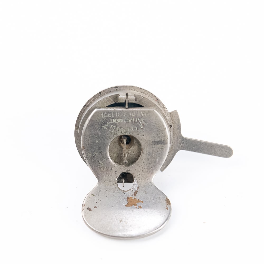 Mobley Cylinder Phonograph Reproducer: Early Mobley attachment on an Edison Automatic reproducer. In good condition. Stylus and link intact. From the Allen Koenigsberg collection.
