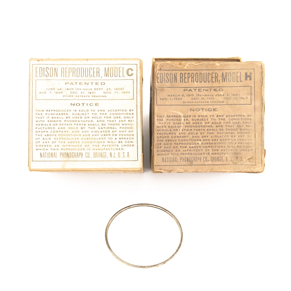Two Edison Cylinder Phonograph Reproducer Empty Bo (1 of 5)
