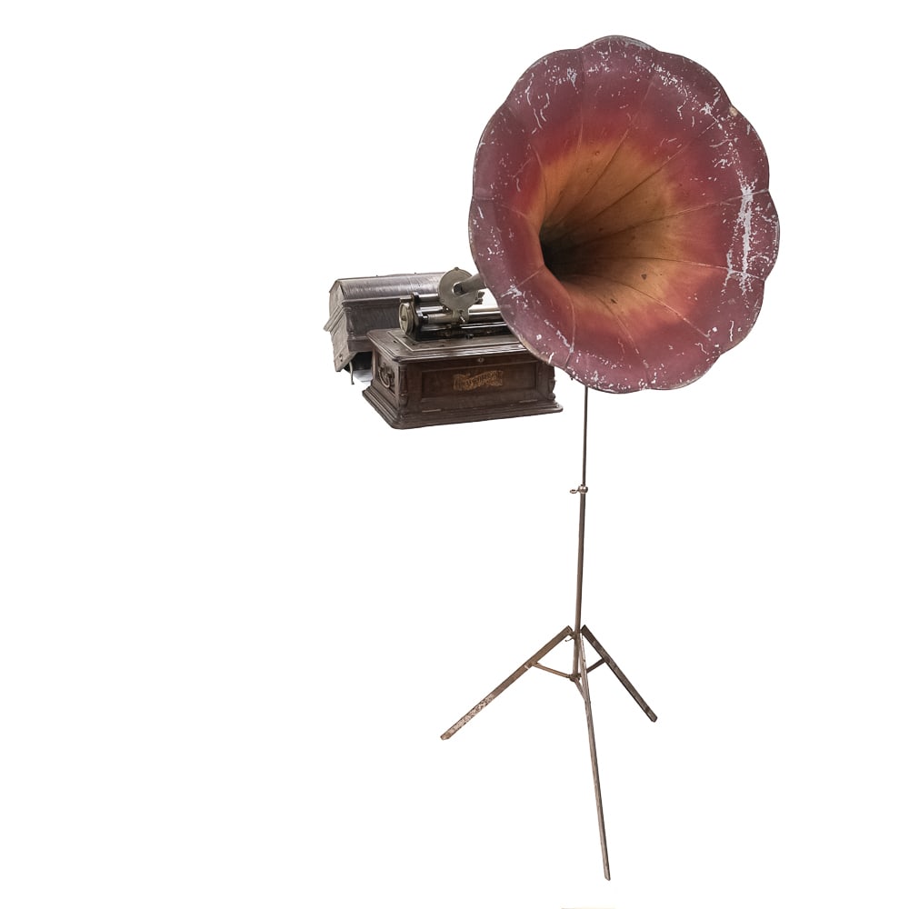 Columbia BC 20th Century Cylinder Phonograph: The Columbia Model BC, known as the "Twentieth Century" Graphophone, introduced by Columbia in 1905. It’s massive Higham reproducer was engineered to deliver loud volume capable of filling large