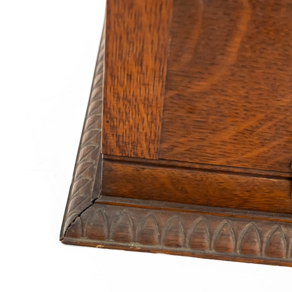 Oak 7" Berliner Disc Record Storage Box - 5