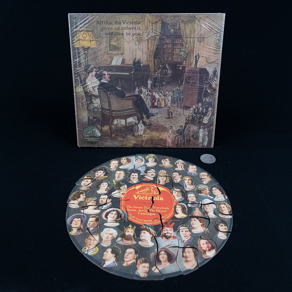 Victor Phonograph Jigsaw Puzzles(2): Lot of 2 complete Victor jigsaw puzzles from the 1920's. From the Allen Koenigsberg collection.