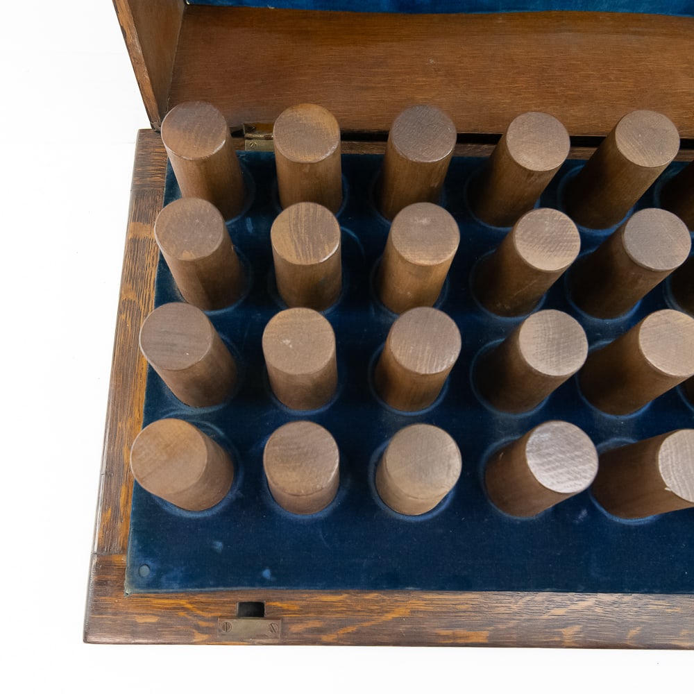 Oak Cylinder Record Storage Case - 2