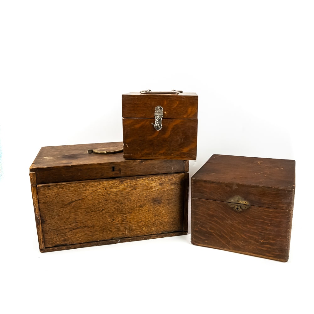3 Small Wood Storage Boxes (1 of 20)