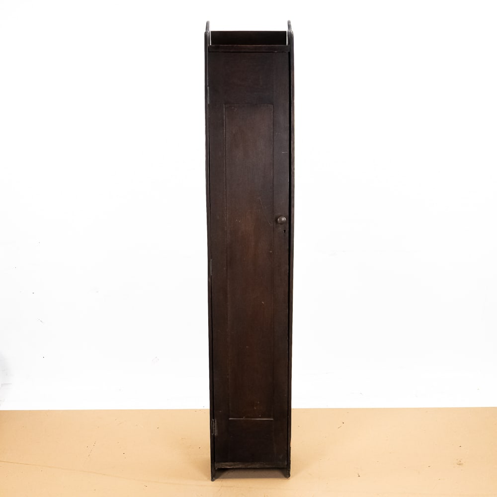 Unusual Tall Oak Cylinder Record Cabinet (1 of 8)