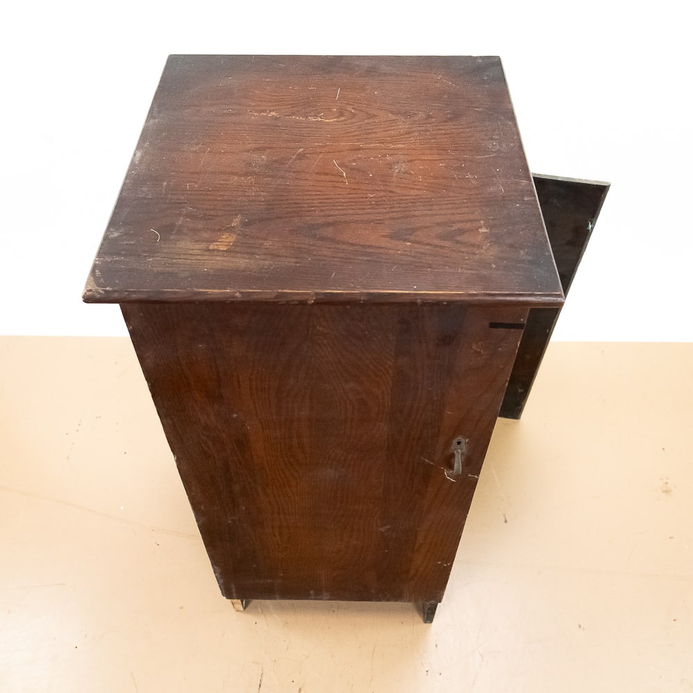 Oak Disc Record Cabinet - 2