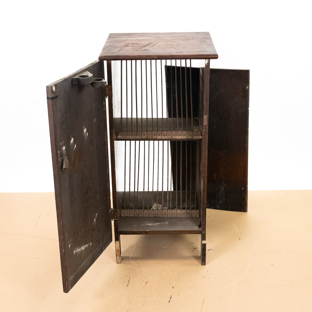 Oak Disc Record Cabinet - 3