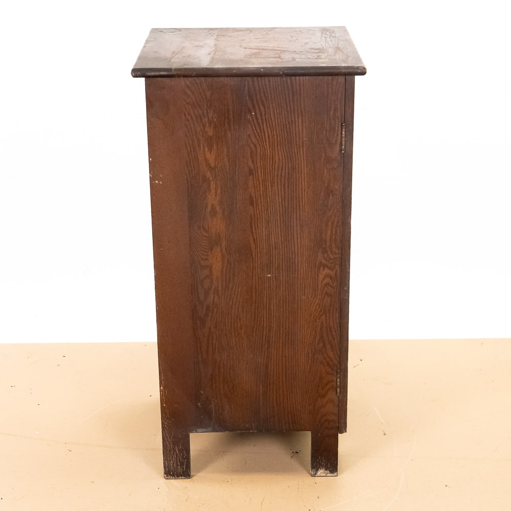 Oak Disc Record Cabinet - 4