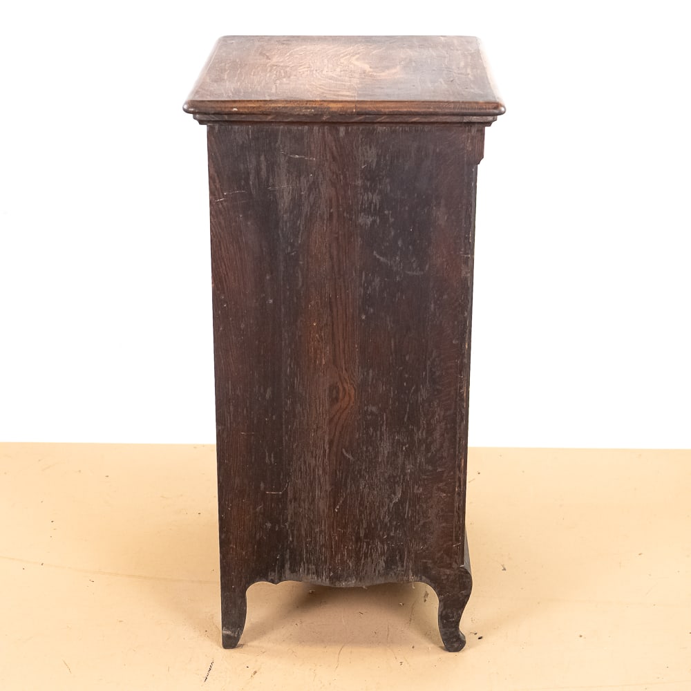 Unusual Solid Oak Cylinder Record Cabinet - 9