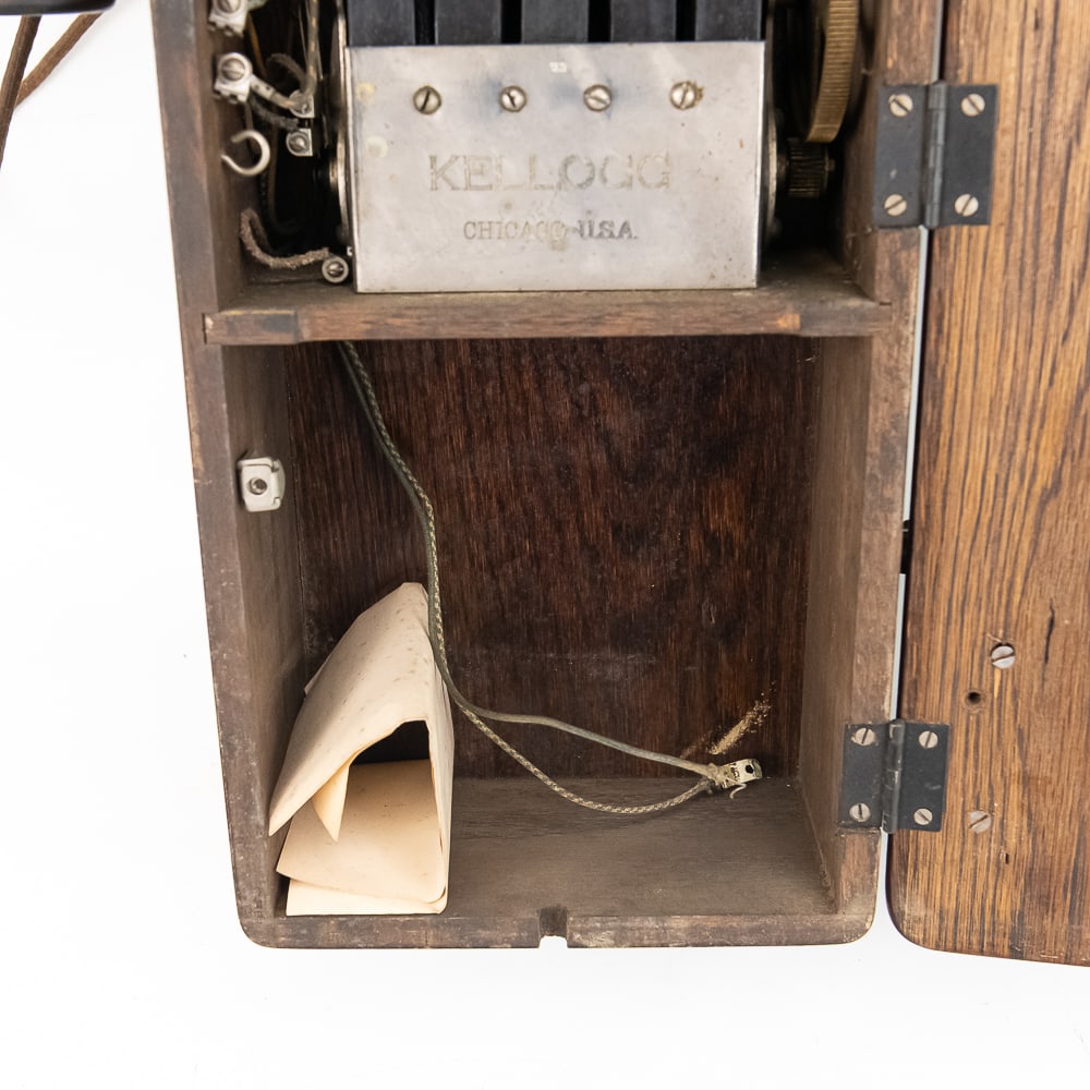 Oak Kellogg Wall Telephone - 10