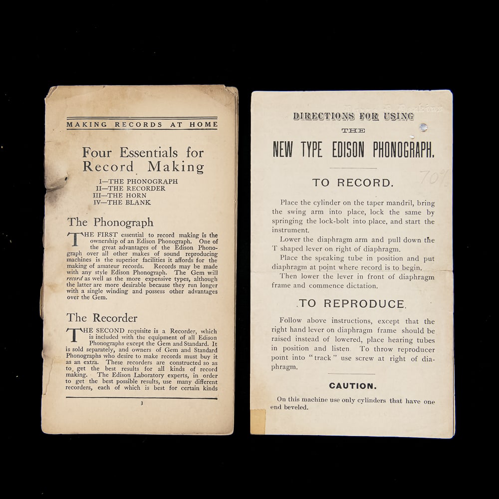 Edison Phonograph Booklet Lot - 2