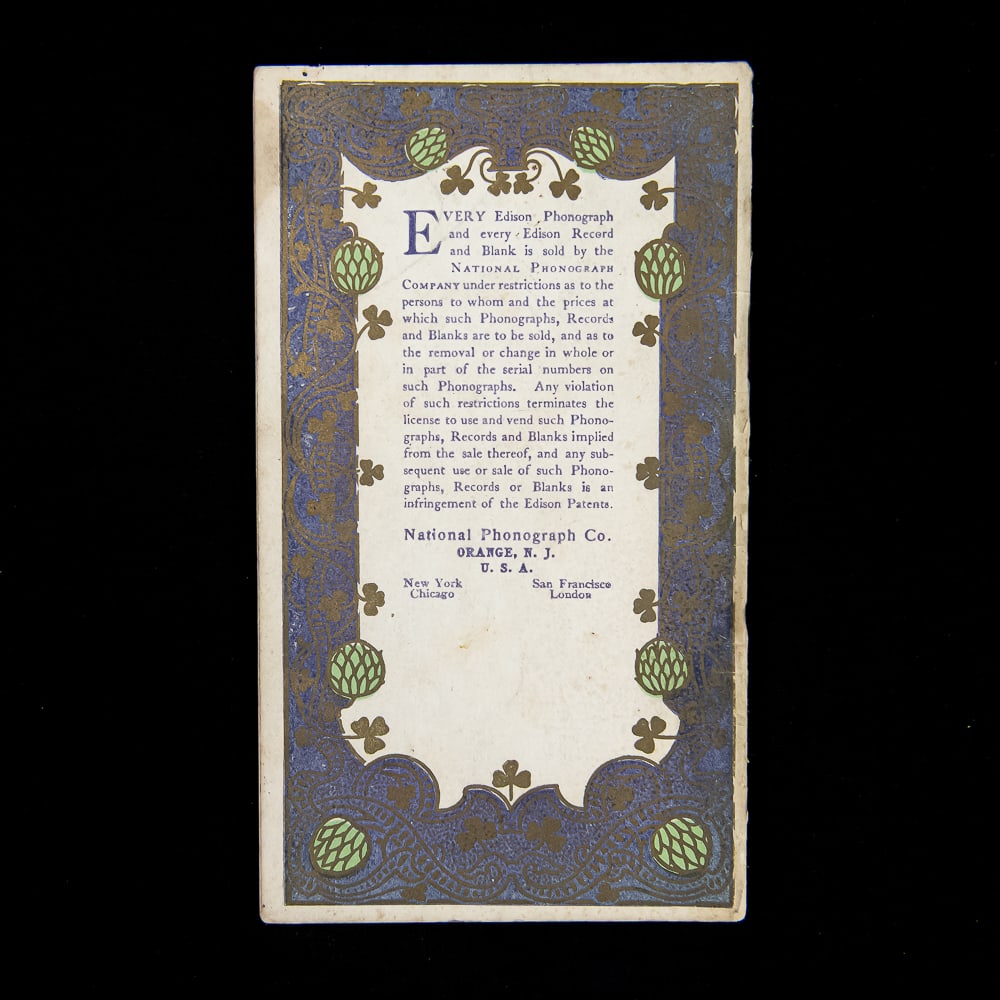Edison Phonograph Record Booklet Trio - 7