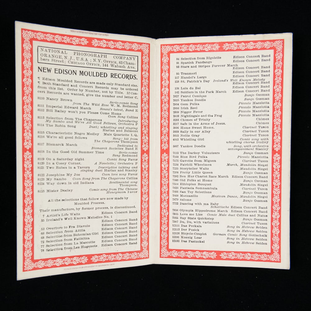 Early Edison & Talking Machine Catalogues - 2