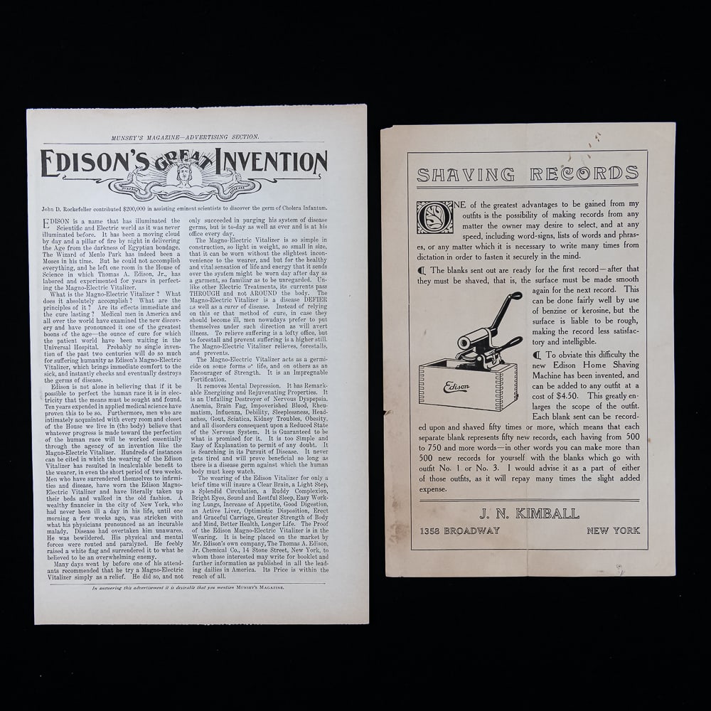 Edison Phonograph Paper Ephemera Lot - 3