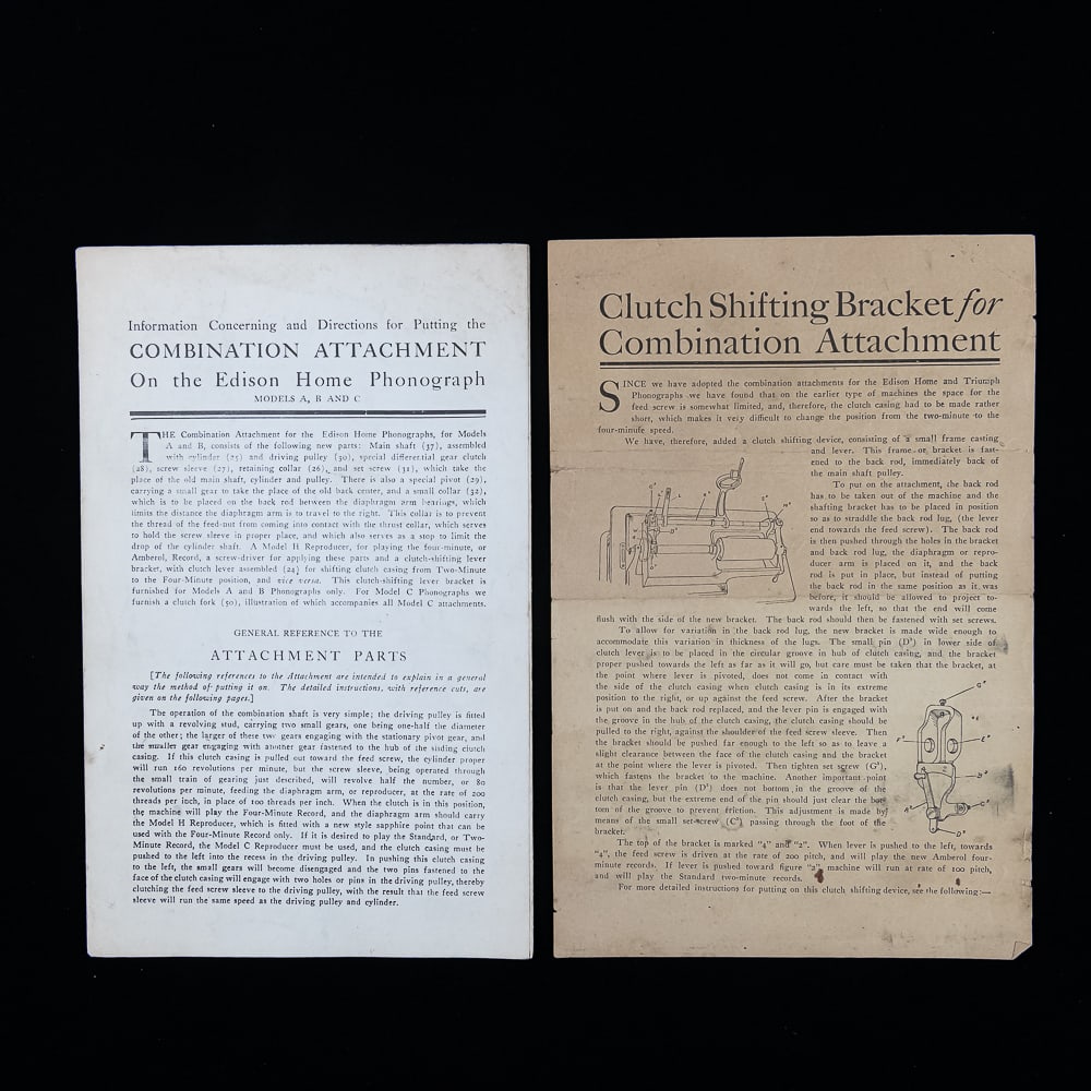 Edison Phonograph Paper Ephemera Lot - 4