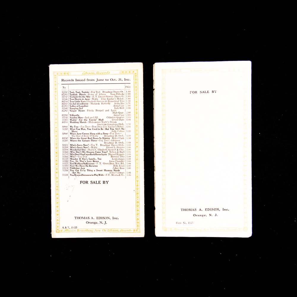 Edison Phonograph Ephemera Lot - 7